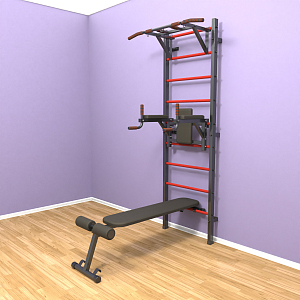 Шведская стенка "LittleSport" Pull-Up 3.0 (черный*красный)