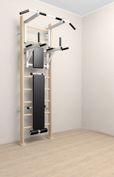 картинка Деревянная шведская стенка Sv Sport 905с (Турник стандарт/Брусья/Скамья) от магазина Лазалка