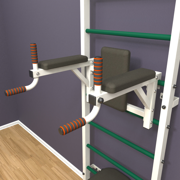 Шведская стенка «LittleSport» White Long 3.0 зеленые ступени