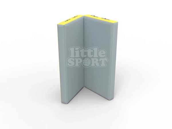 картинка Мат кожзам LittleSport (100х100х10см) складной в 2 сложения серый\желтый от магазина Лазалка