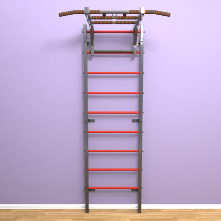 картинка Шведская стенка «LittleSport» Graphite Long красные ступени от магазина Лазалка