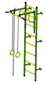 Детский спортивный комплекс ДСК "Пионер-С20" (пристеночный) зеленый-желтый