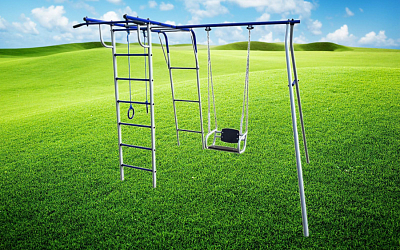 Детский спортивный комплекс для дачи Пионер "Шалун" (ЦК-2М) (Серый)