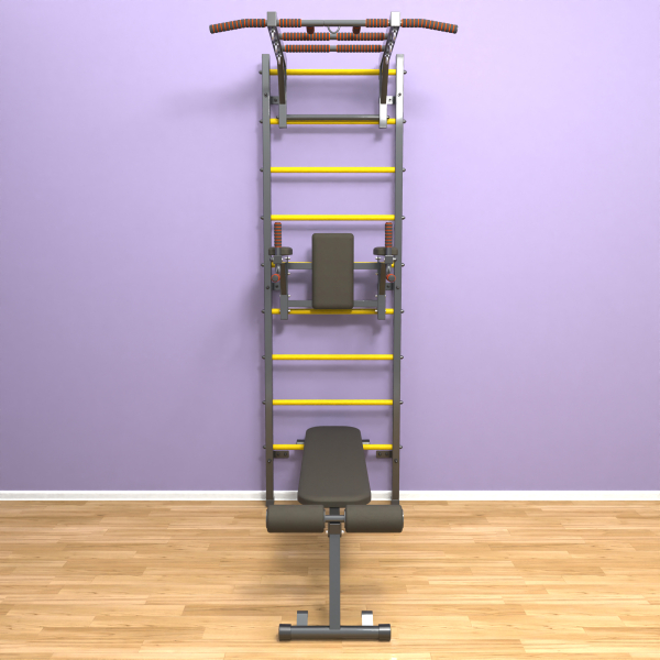 Шведская стенка «LittleSport» Graphite Long 3.0 желтые ступени