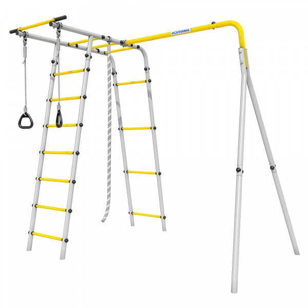 Детский спортивный комплекс для дачи ROMANA Лесная поляна - 3 (желтый/серый)  ( Без подвеса)