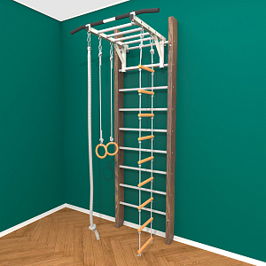 Брашированная шведская стенка "Кастерли" Classic РД (Белые ступени)