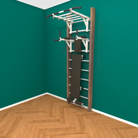 картинка Брашированная шведская стенка "Кастерли" Классик РБС (Белые ступени) от магазина Лазалка