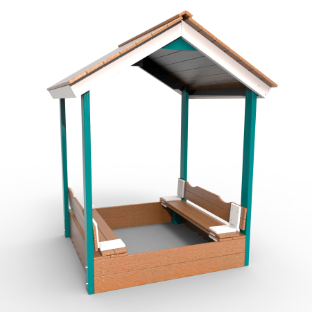 картинка Детская деревянная песочница с крышей "Лэйк" от магазина Лазалка