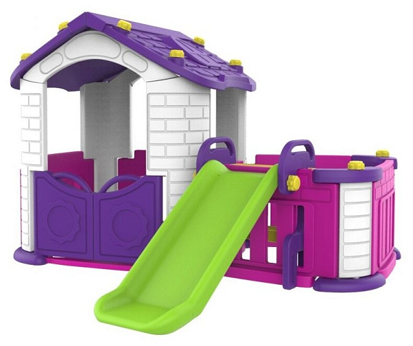Игровой домик с Забором и горкой (фиолетовый) CHD-354