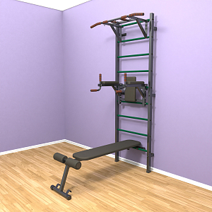 Шведская стенка "LittleSport" Pull-Up 3.0 (черный*зеленый)