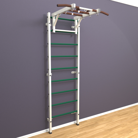 картинка Шведская стенка «LittleSport» White Long зеленые ступени от магазина Лазалка