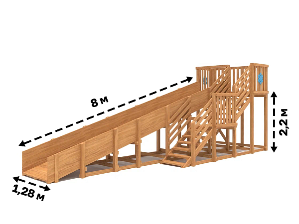 Зимняя горка "IgraGrad Snow Fox", скат 8 м