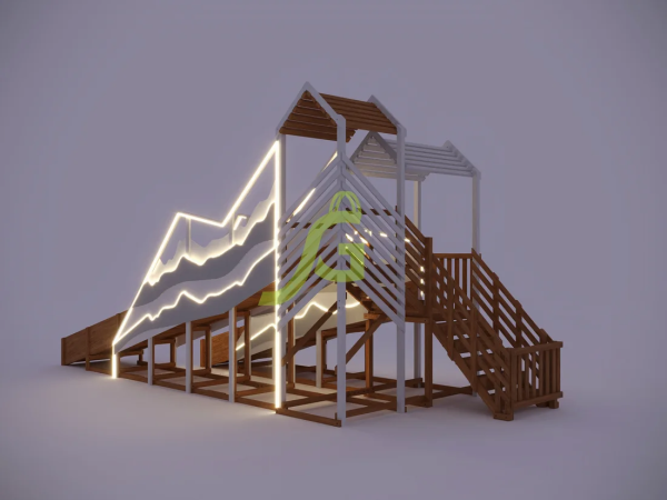 Зимняя горка "IgraGrad Snow Fox", скат 8+5 м мод.2