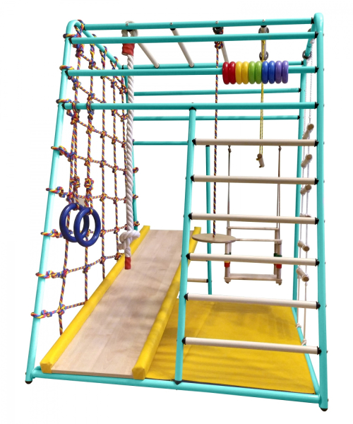 ДСК Вертикаль "Веселый Малыш" NEXT увеличенный с горкой с мягкими бортиками (изумрудный)